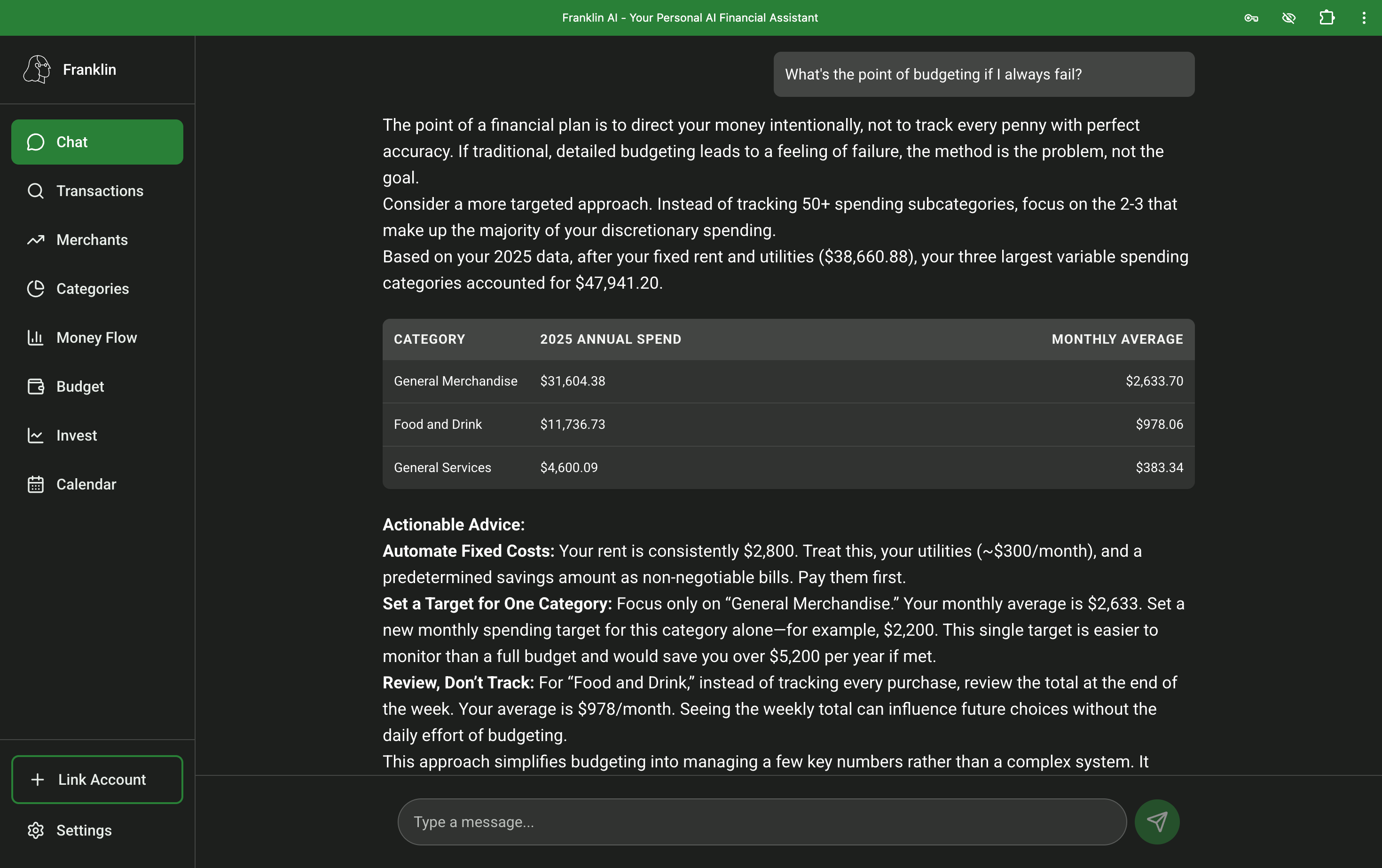 Franklin AI Chat desktop